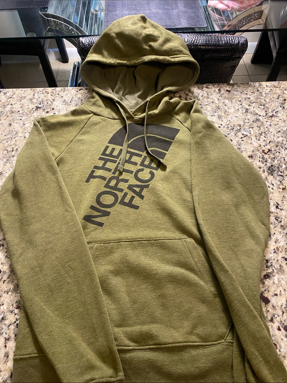 The North Face Olive Green Logo Pullover Hoodie